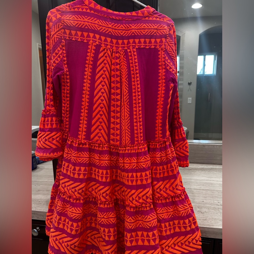 Devotion Twins Ella short dress. Orange and Fuschia. Sz XS. - Picture 4 of 5